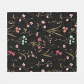 Levendige Floral Medley Fleece Deken (Voorkant (Horizontaal))