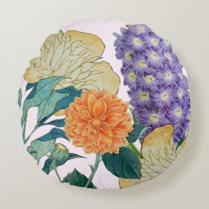 Levendige Floral Medley Ronde Kussen