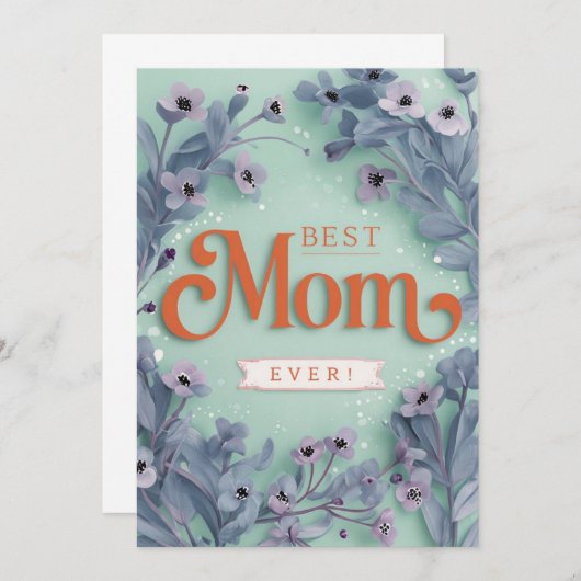 Levendige Floral Moederdag Kaart (Voorkant / Achterkant)