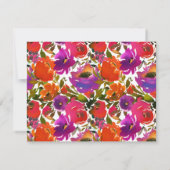 Levendige Floral Monogrammed Stationery Note Kaart Notitiekaartje (Achterkant)