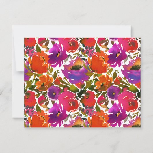 Levendige Floral Monogrammed Stationery Note Kaart Notitiekaartje (Achterkant)