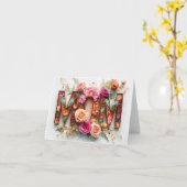 Levendige Floral Mozaïek Moederdag Kaart (Gele Bloem)