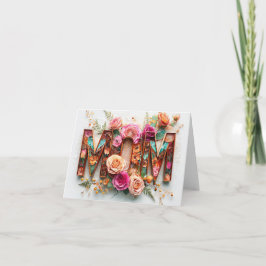 Levendige Floral Mozaïek Moederdag Kaart