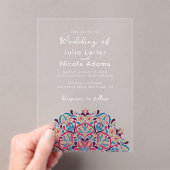 Levendige Floral Parfum Delight Mandala bruiloft Acryl Uitnodigingen (Insitu (Draagbaar))