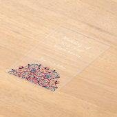 Levendige Floral Parfum Delight Mandala bruiloft Acryl Uitnodigingen (Laagn)