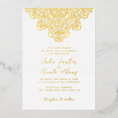 Levendige Floral Parfum Delight Mandala bruiloft Folie Uitnodiging (Voorkant)