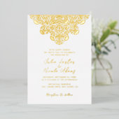 Levendige Floral Parfum Delight Mandala bruiloft Folie Uitnodiging (Staand Voorkant)