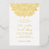 Levendige Floral Parfum Delight Mandala bruiloft Folie Uitnodiging (Voorkant)