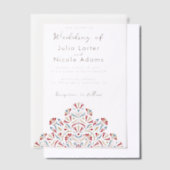 Levendige Floral Parfum Delight Mandala bruiloft Vellum Uitnodigingen (Offset)