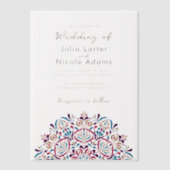 Levendige Floral Parfum Delight Mandala bruiloft Vellum Uitnodigingen (Voorkant)