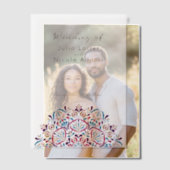 Levendige Floral Parfum Delight Mandala bruiloft Vellum Uitnodigingen (Offset (Koppel))