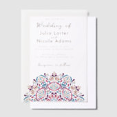 Levendige Floral Parfum Delight Mandala bruiloft Vellum Uitnodigingen (Offset)