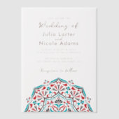 Levendige Floral Parfum Delight Mandala bruiloft Vellum Uitnodigingen (Voorkant)