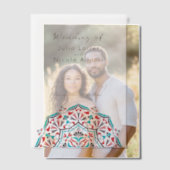 Levendige Floral Parfum Delight Mandala bruiloft Vellum Uitnodigingen (Offset (Koppel))