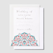 Levendige Floral Parfum Delight Mandala bruiloft Vellum Uitnodigingen (Offset)