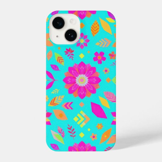 Levendige Floral Patroon telefoonhoes iPhone Hoesje (Achterkant)