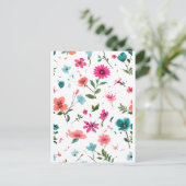 Levendige Floral Pattern Art Briefkaart (Staand voorkant)