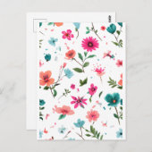 Levendige Floral Pattern Art Briefkaart (Voorkant / Achterkant)