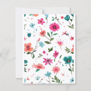 Levendige Floral Pattern Art Briefkaart