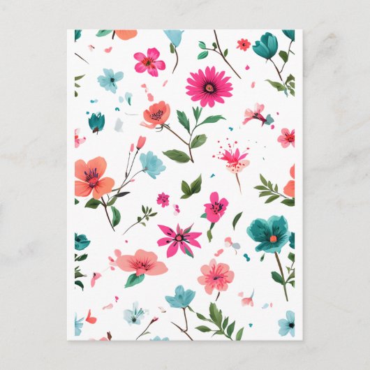 Levendige Floral Pattern Art Briefkaart (Voorkant)