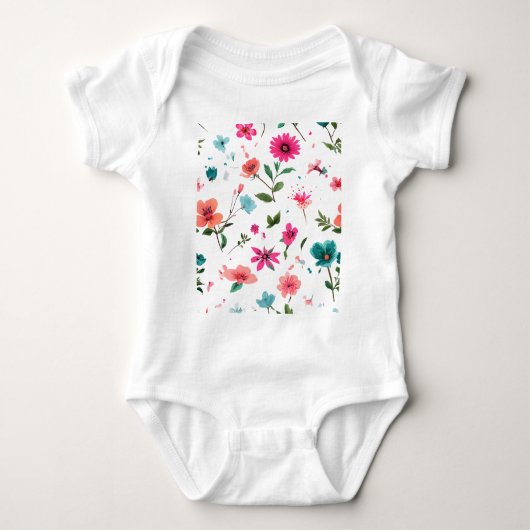 Levendige Floral Pattern Art Romper (Voorkant)