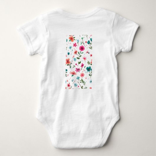 Levendige Floral Pattern Art Romper (Achterkant)