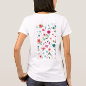Levendige Floral Pattern Art T-shirt (Achterkant)