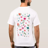 Levendige Floral Pattern Art T-shirt (Achterkant)