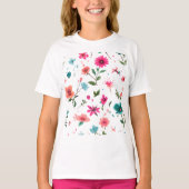 Levendige Floral Pattern Art T-shirt (Voorkant)