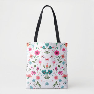 Levendige Floral Pattern Art Tote Bag