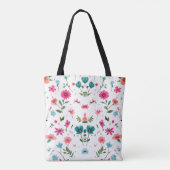 Levendige Floral Pattern Art Tote Bag (Achterkant)