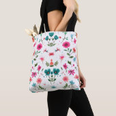 Levendige Floral Pattern Art Tote Bag (Dichtbij)