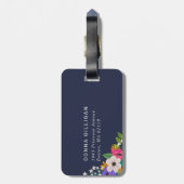 Levendige Floral Pattern White Achtergrond Bagagelabel (Achterkant verticaal)
