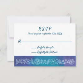 Levendige Floral RSVP-kaarten RSVP Kaartje