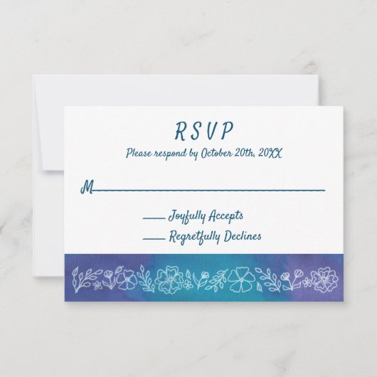 Levendige Floral RSVP-kaarten RSVP Kaartje (Voorkant)