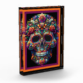 Levendige Floral Sugar Skull artwork Fotoblokken (Links)