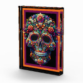 Levendige Floral Sugar Skull artwork Fotoblokken (Rechts)