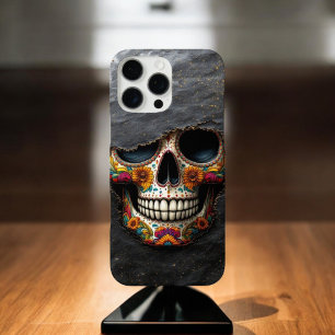 Levendige Floral Sugar Skull iPhone 16 Pro Max Hoesje