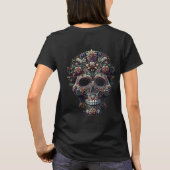 Levendige Floral Sugar Skull T-shirt (Achterkant)