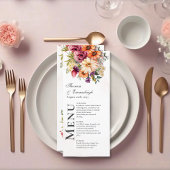 Levendige Floral Waterverf bruiloft Menu