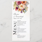 Levendige Floral Waterverf bruiloft Menu (Voorkant)