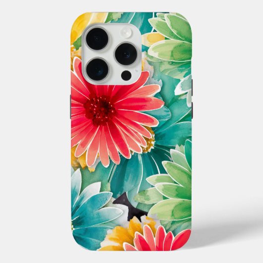 Levendige Floral Waterverf Kunst Case-Mate iPhone Case (Achterkant)