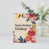 Levendige Floral Wedding Invitation Kaart Design (Staand voorkant)