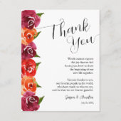 Levendige Floral Wedding Receptie Bord Bedankkaart (Voorkant)