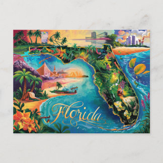Levendige Florida Kaart Kunst