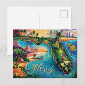 Levendige Florida Kaart Kunst (Voorkant / Achterkant)