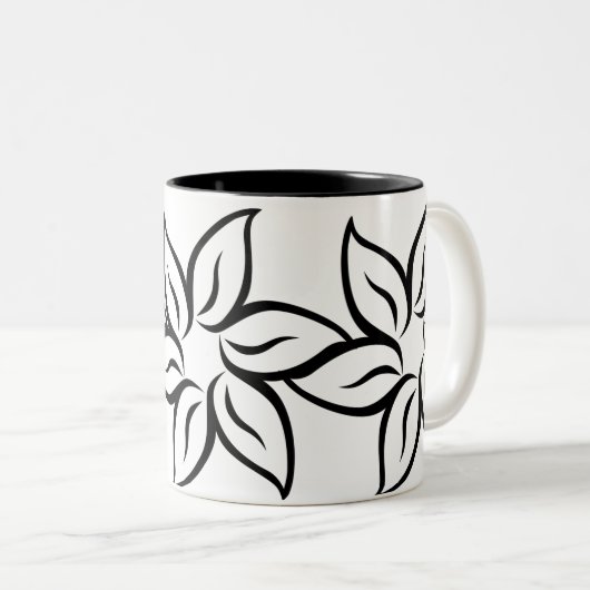 Levendige Flowery Cup Tweekleurige Koffiemok (Voorkant rechts)