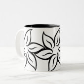 Levendige Flowery Cup Tweekleurige Koffiemok (Voorkant links)