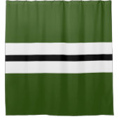 Levendige Forest Green Black White Racing Stripes Douchegordijn (Voorkant)