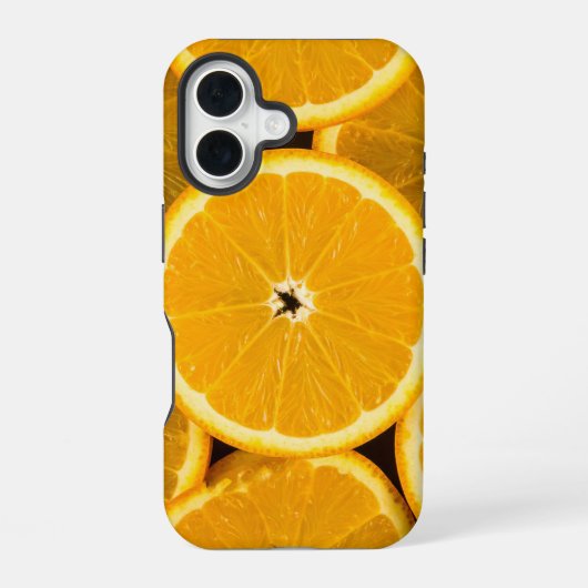 Levendige foto van het Oranje citrusvruchtenpatroo iPhone 16 Hoesje (Achterkant)